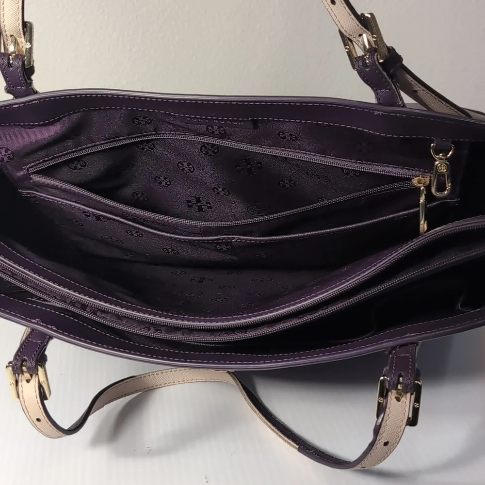 Tory Burch Elegant Purple Tote Bag